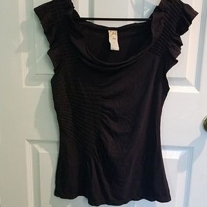 Anthropologie ruffled sleeveless top